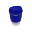Стеклянный стакан Monday с силиконовой крышкой и манжетой, 350мл, синий