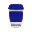 Стеклянный стакан Monday с силиконовой крышкой и манжетой, 350мл, синий