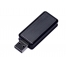 USB-флешка промо на 4 Гб прямоугольной формы, выдвижной механизм, черный