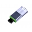 USB-флешка промо на 16 Гб прямоугольной формы, выдвижной механизм, зеленый