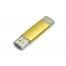 USB-флешка на 64 ГБ.c дополнительным разъемом Micro USB, золотой