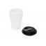 Пластиковый стакан Take away с двойными стенками и крышкой с силиконовым клапаном, 350 мл, белый/черный