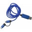 Зарядный кабель с разъемами micro USB, USB-C и Lightning, синий