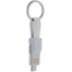 Кабель-брелок micro USB, USB-C и Lightning, белый
