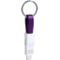 Кабель-брелок micro USB, USB-C и Lightning, фиолетовый