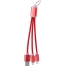 Кабель-брелок micro USB, USB-C и Lightning, красный