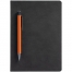 Ежедневник Magnet с ручкой, черный с оранжевым