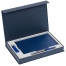 Коробка Silk с ложементом под ежедневник 13x21 см, флешку и ручку, синяя