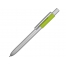 Ручка металлическая шариковая Bobble с силиконовой вставкой, серый/зеленое яблоко