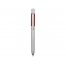 Ручка металлическая шариковая Bobble с силиконовой вставкой, серый/красный