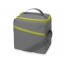 Изотермическая сумка-холодильник Classic c контрастной молнией, серый/зел яблоко