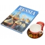 Набор Моя Россия: чайно-кофейная пара Матрешка, хохлома и книга Россия на англ. языке