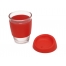 Стеклянный стакан Monday с силиконовой крышкой и манжетой, 350мл, красный